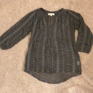 Olive and Oak Sheer Embroidered Blouse